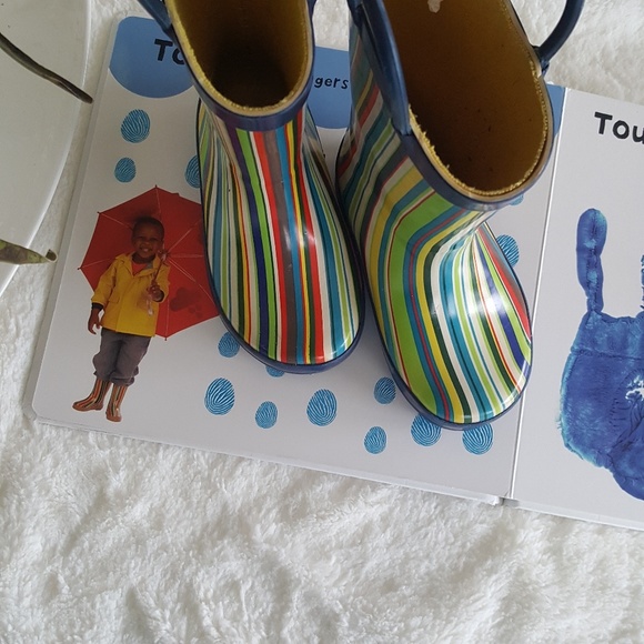 Pluie Pluie Candy Stripe Rain Boots Size 3 - Picture 3 of 6